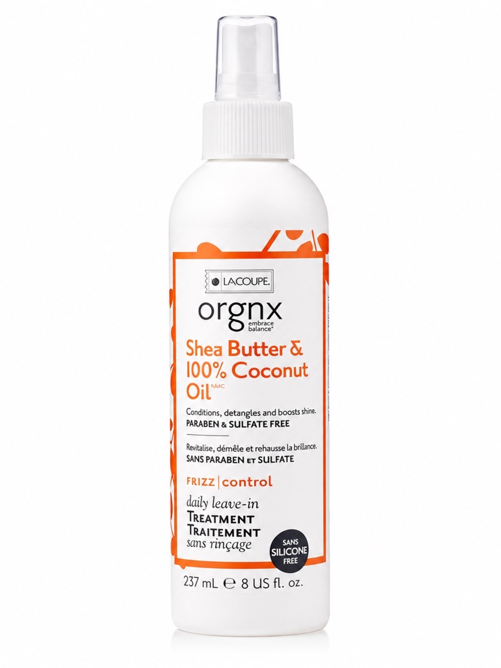 ORGNX SHEA BUTTER & 100% COCONUT OIL DAILY LEAVE-IN TREATMENT 237ML - BRAND NEW